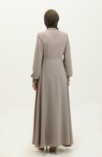 Abaya Mevlana Détail Dentelle 5069-07 Vison 5069-07