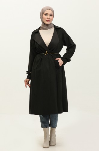 Lace-up Suede Cape Black K198 739