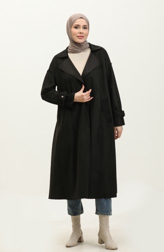 Lace-up Suede Cape Black K198 739