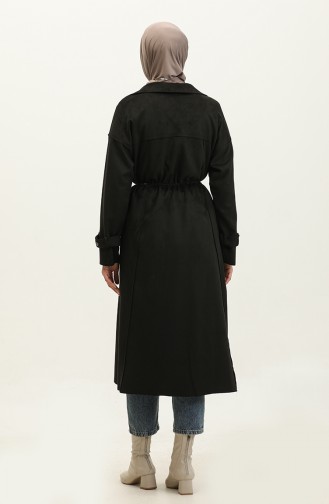 Lace-up Suede Cape Black K198 739