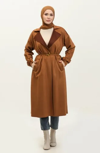 Suède Cape Met Veters Camel K198 743