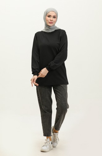 Crew Neck Sweatshirt 23126-01 Black 23126-01