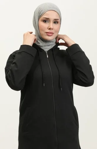 Kapüşonlu Sweatshirt 23130-01 Siyah