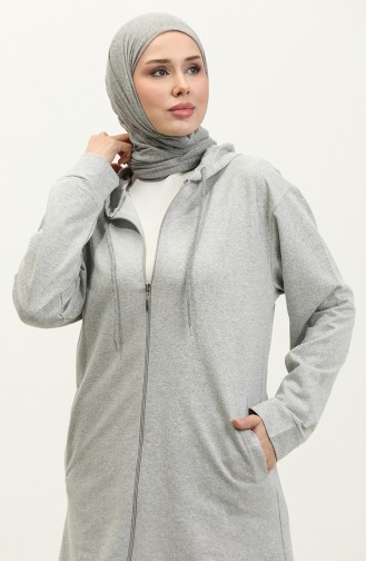 Kapüşonlu Sweatshirt 23130-02 Gri