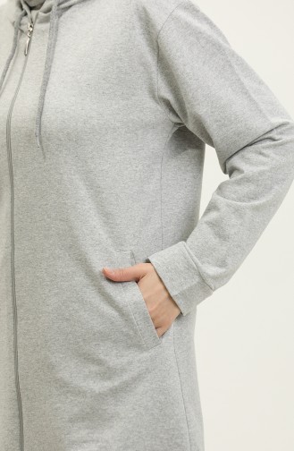 Kapüşonlu Sweatshirt 23130-02 Gri