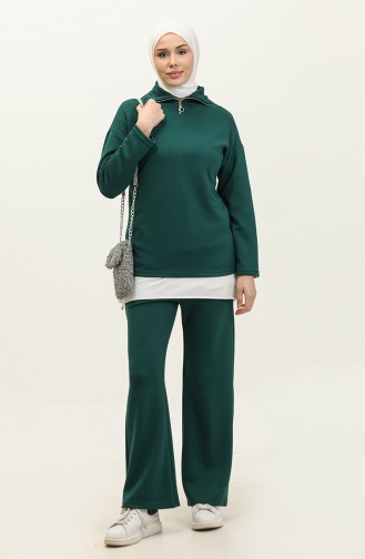 Zippered Suit 2141-05 Emerald Green 2141-05