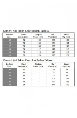 Stone Detailed Belted Denim Suit Dark Denim 19184 15099