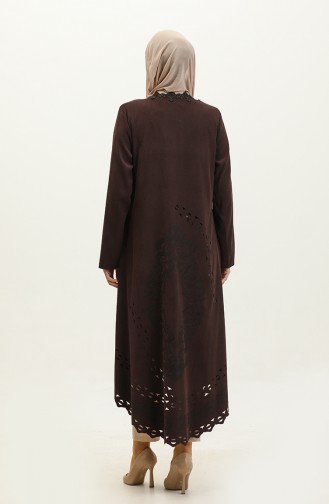Lace Detailed Suede Cape Plum K140 778