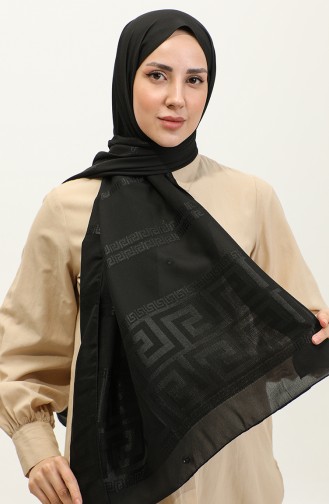 Jacquard Chiffon Shawl 2070-01 Black 2070-01