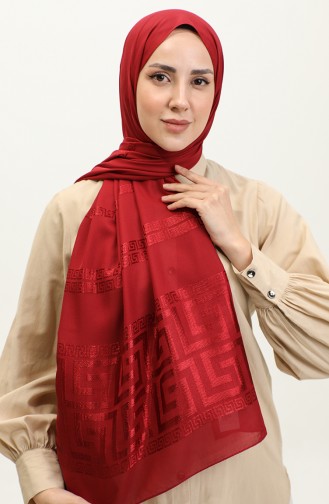 Jacquard Chiffon Shawl 2070-03 Claret Red 2070-03