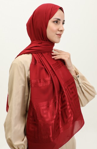 Jacquard Chiffon Shawl 2070-03 Claret Red 2070-03