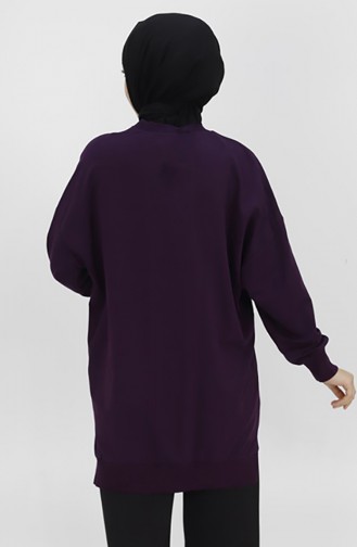Sweat Détaillé Pierre Et Broderie En Tissu Score 2 Fils 10346-03 Violet 10346-03