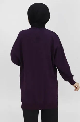 Sweat Détaillé Pierre Et Broderie En Tissu Score 2 Fils 10346-03 Violet 10346-03