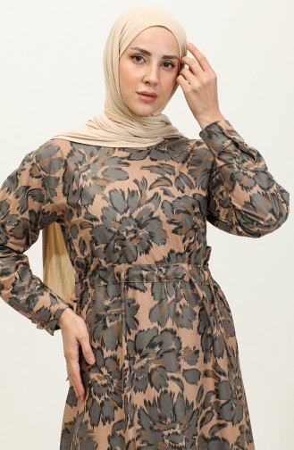 Patterned Suede Dress Smoked 7697 759
