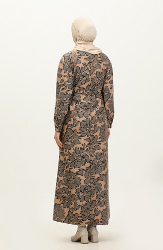 Patterned Suede Dress Smoked 7697 759