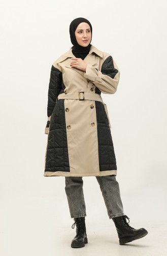 Quilted Trench Coat Stone K276 668