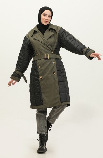 Quilted Trench Coat Khaki K276 669