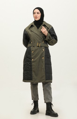 Quilted Trench Coat Khaki K276 669