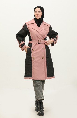 Quilted Trench Coat Pink K276 670