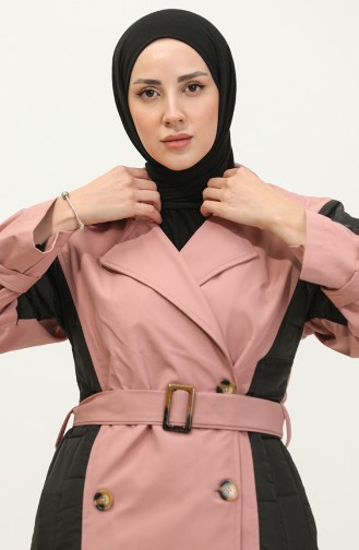 معطف واق من المطر مبطن باللون الوردي K276 670