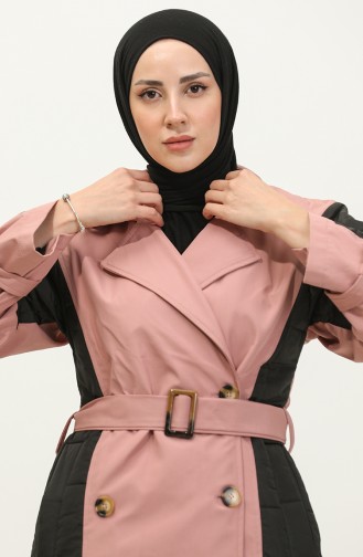 Quilted Trench Coat Pink K276 670