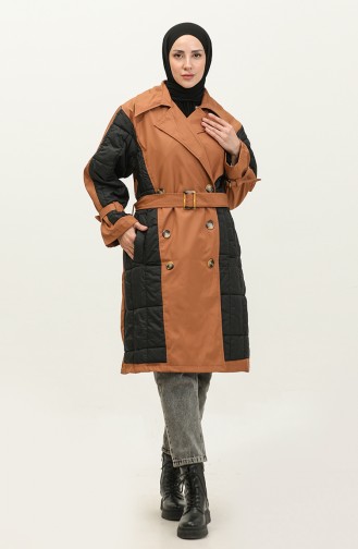 Quilted Trench Coat Brown K276 671