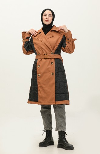 Quilted Trench Coat Brown K276 671