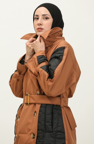 Quilted Trench Coat Brown K276 671