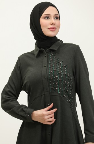 Stone Detailed Tunic Green T1016 738