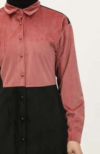 Geribbelde Tuniek Met Knopen Roze T1392 757