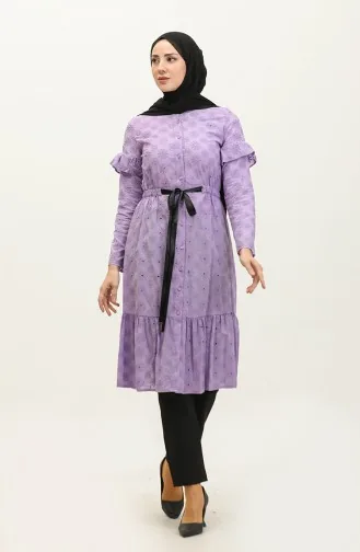 Belden Lastikli Tunik Lila T1532