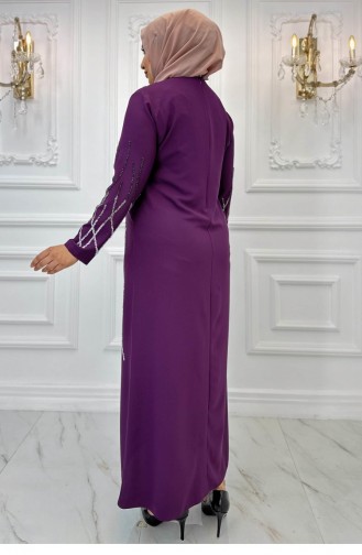 Amine Hüma Berrin Robe De Soirée Hijab Prune 3169