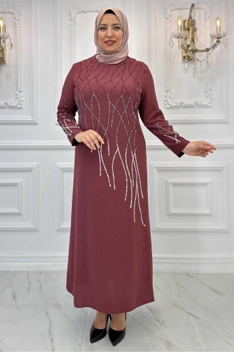 Amine Hüma Berrin Hijab-avondjurk Dusty Rose 3170
