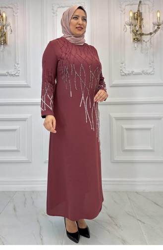 Amine Hüma Berrin Hijab-avondjurk Dusty Rose 3170