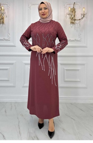 Amine Hüma Berrin Hijab-avondjurk Dusty Rose 3170