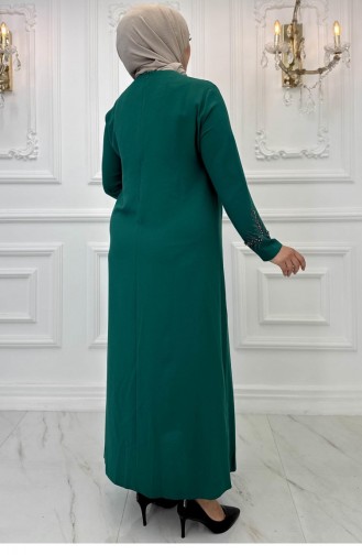 Amine Huma Berrin Hijab Evening Dress Emerald 3171