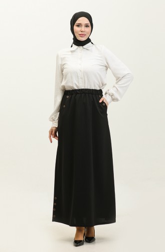 Feride Buttoned Women`s Skirt 4202-01 Black 4202-01