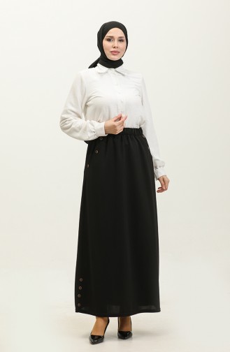 Feride Buttoned Women`s Skirt 4202-01 Black 4202-01