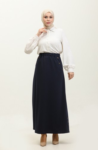 Feride Buttoned Women`s Skirt 4202-02 Navy Blue 4202-02