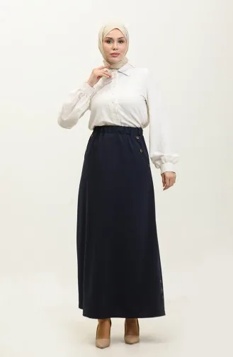 Feride Jupe Boutonnée Femme 4202-02 Bleu Marine 4202-02