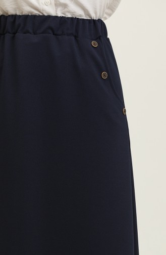 Feride Buttoned Women`s Skirt 4202-02 Navy Blue 4202-02