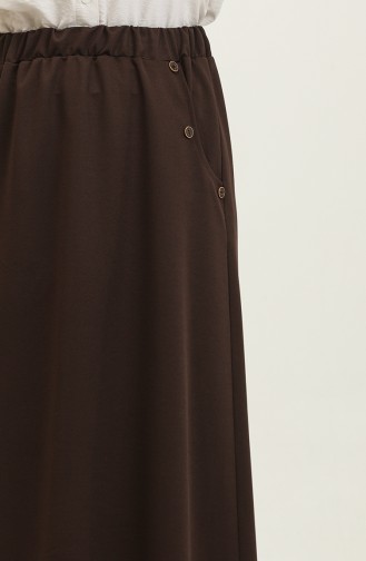 Feride Buttoned Women`s Skirt 4202-03 Brown 4202-03