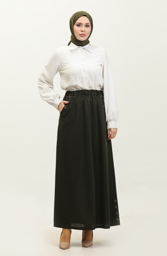 Feride Buttoned Women`s Skirt 4202-04 Khaki 4202-04