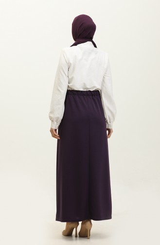 Feride Buttoned Women`s Skirt 4202-05 Plum 4202-05