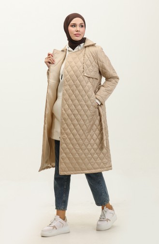 Belted Quilted Cape Beige K309 815