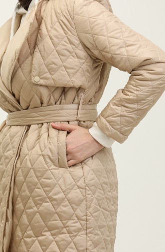 Belted Quilted Cape Beige K309 815