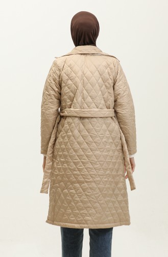 Belted Quilted Cape Beige K309 815