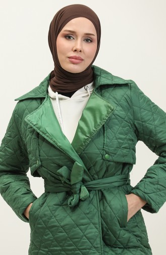 Belted Quilted Cap Emerald K309 816