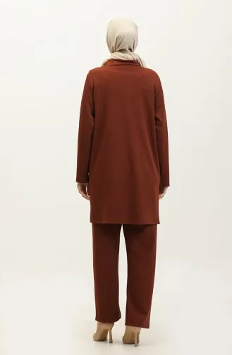 Ensemble Double Pantalon Tunique Asiatique 2611-05 Tan 2611-05