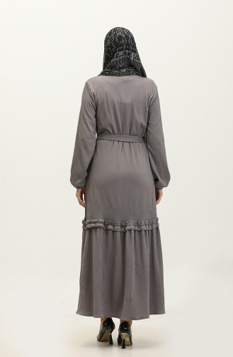Belgüzar Skirt Shirred Dress NZR003A-11 Gray 003A-11